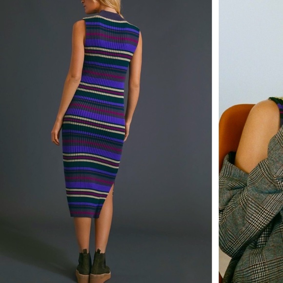 Anthropologie NWT Anne Ribbed MIDI Dress Size XSP. - Picture 3 of 16